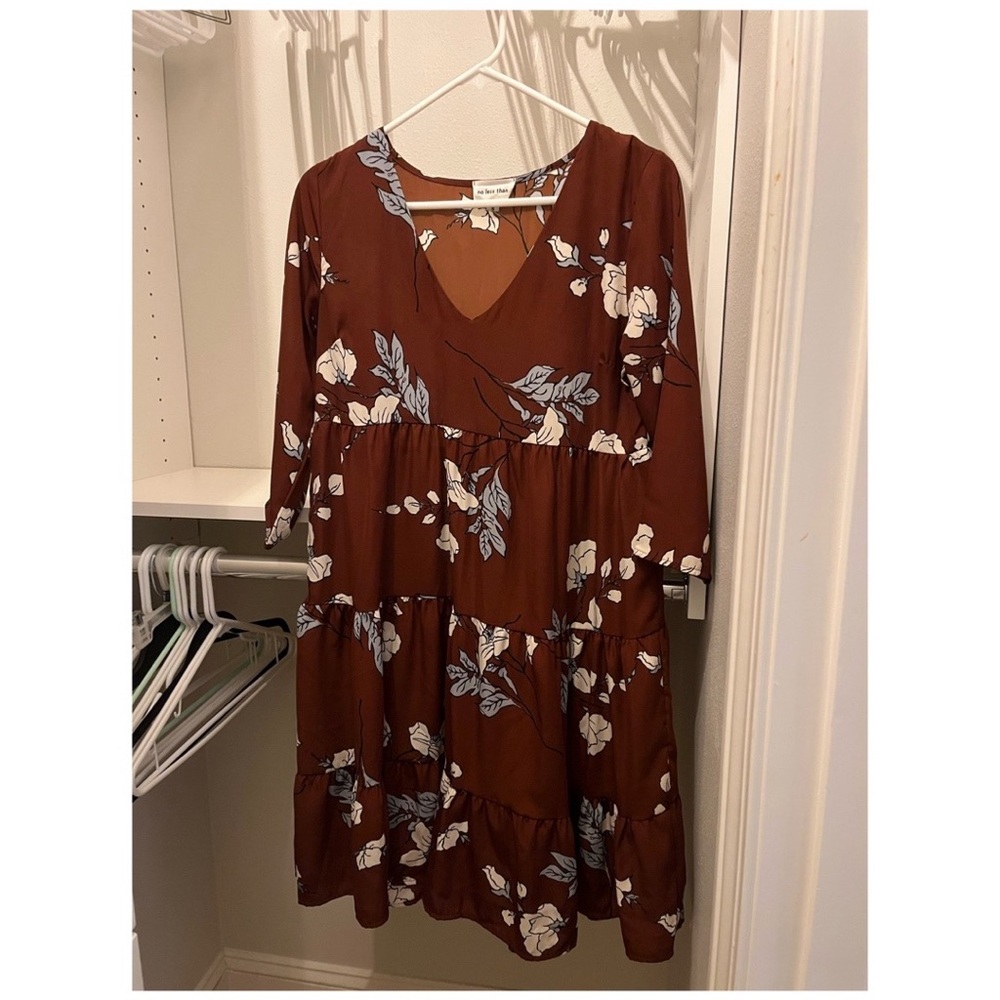 No Less Than, brown floral dress, Called To Surf, Soel Boutique, Piper & Scoot